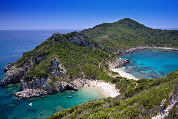 Blue and green beach